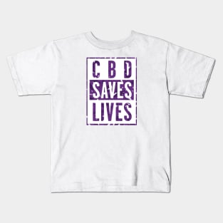 CBD Saves Lives Purple Leaves Kids T-Shirt